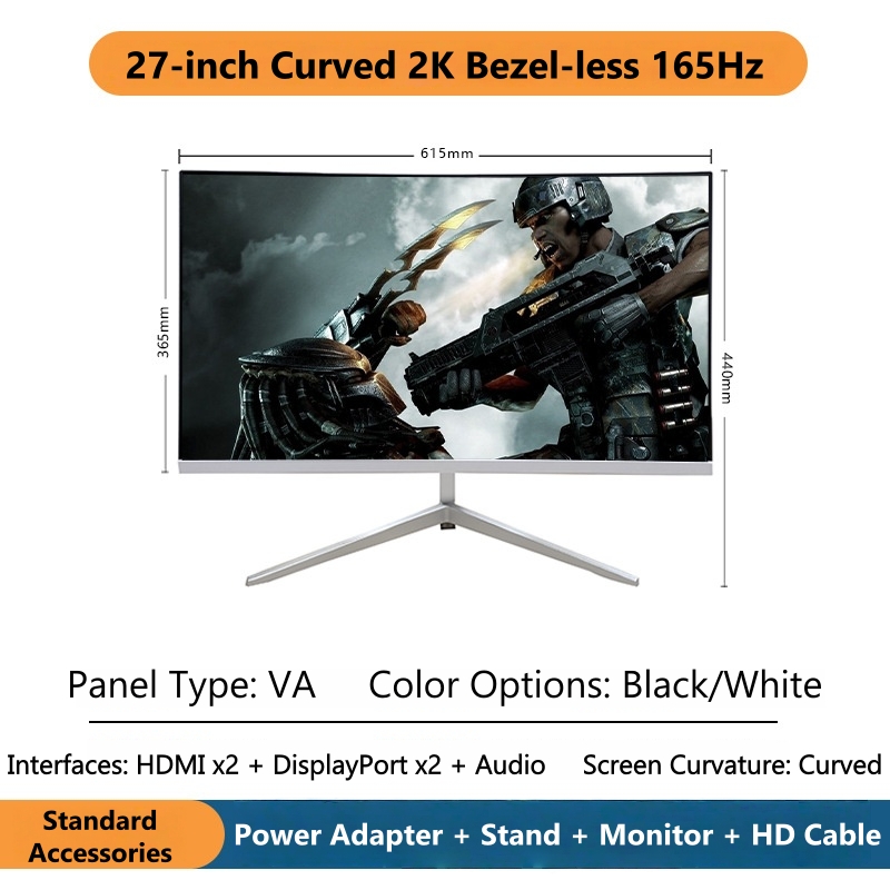 27 Inch 2K Curved Gaming Monit - огляд і ціна Pc Gaming Ultrawide Monitor