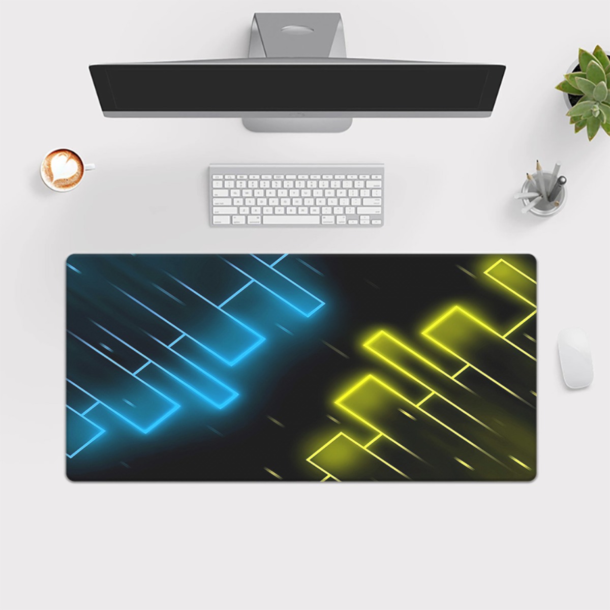 Neon Blue Yellow Abstract Gami - огляд і ціна Pc Gaming Yellow