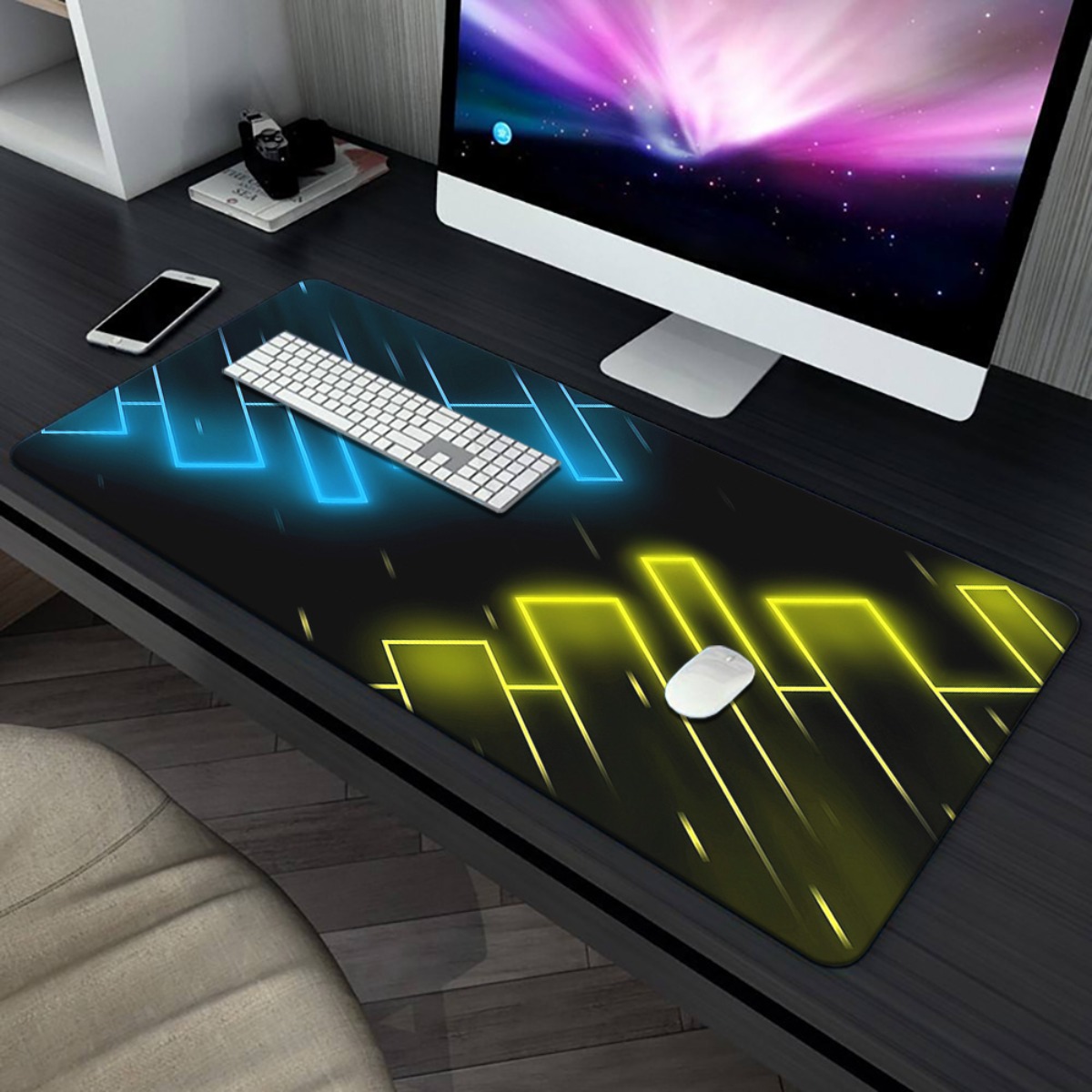 Neon Blue Yellow Abstract Gami - огляд і ціна Pc Gaming Yellow