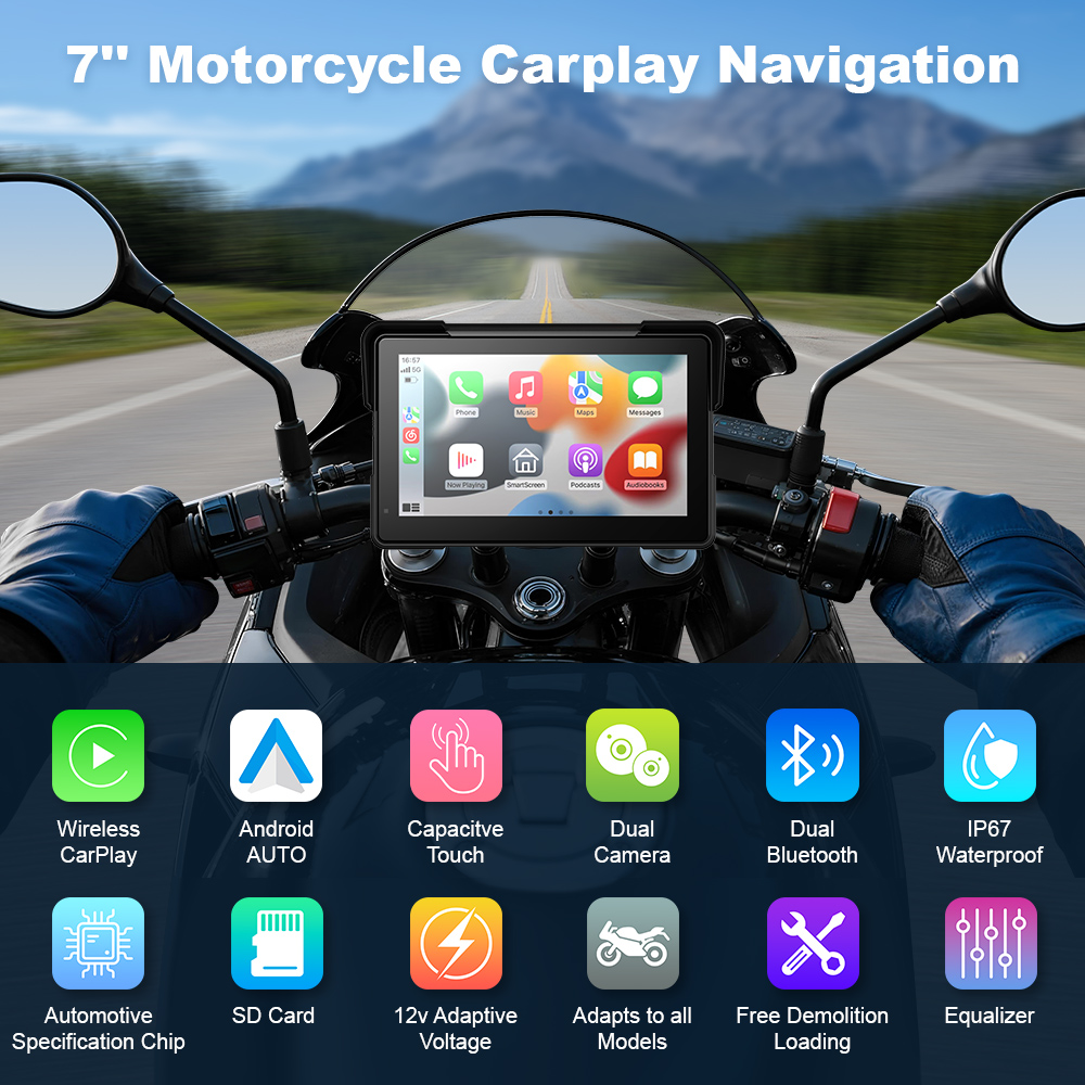 BEPOCAM 5/7'' Carplay Motorcyc - огляд і ціна Pc Gaming Vr