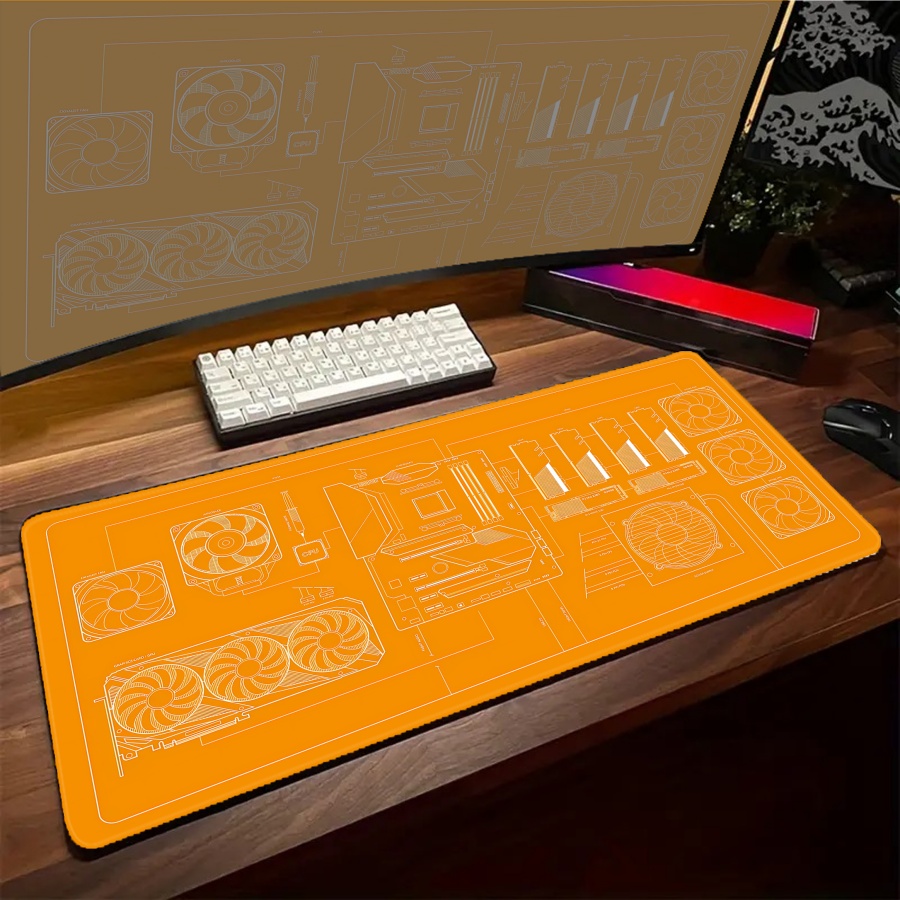XXL desk mats Black Blue Yello - огляд і ціна Pc Gaming Yellow