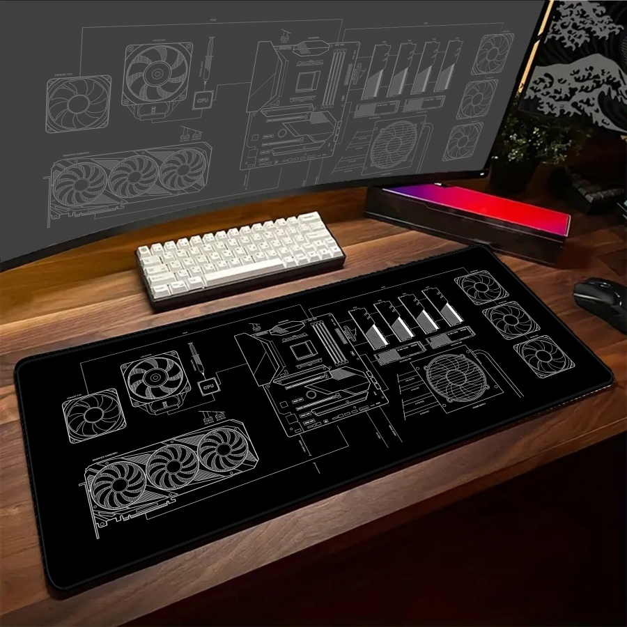XXL desk mats Black Blue Yello - огляд і ціна Pc Gaming Yellow