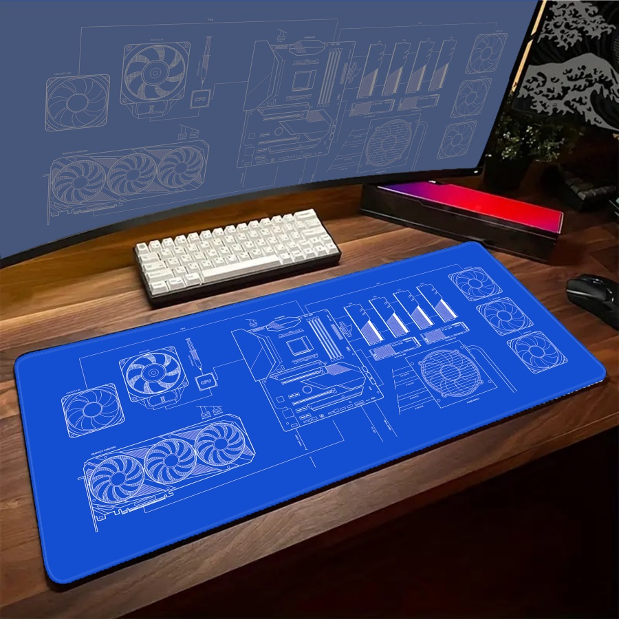 XXL desk mats Black Blue Yello - огляд і ціна Pc Gaming Yellow